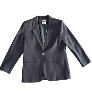 Sag Harbor Blazer Womens‎ 6P Black Wool Jacket Office Casual Work Preppy Petite